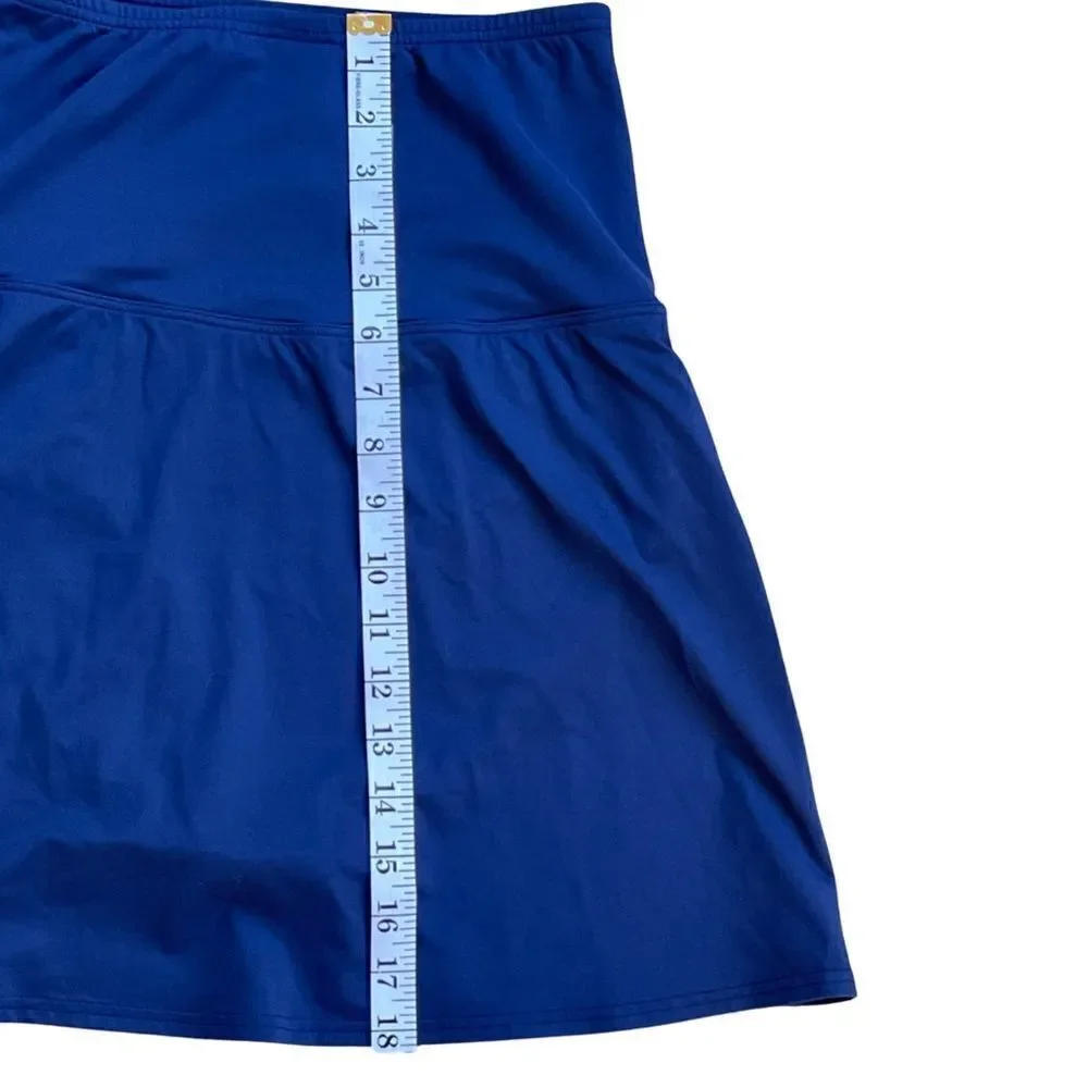 Land’s End Women's High Waisted Modest Swim Skirt Swim Bottoms • Navy • 4 • NWT